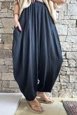 Tasha Cushion Cotton Sia Barrel Pant Black